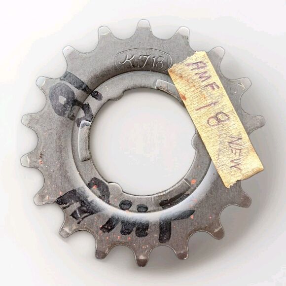 VINTAGE KJ18 BLACK BIKE BICYCLE COG COASTER BRAKE COG 18T 3/32" BRAKE HUB #6 - Picture 1 of 3